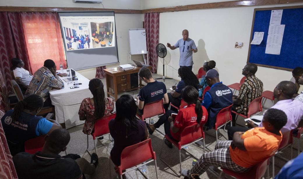 The North Tongu District Health Director leading discussions