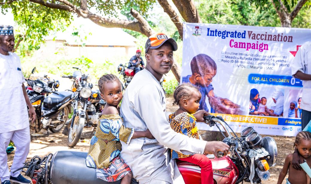 Mallam Ayuba Usman, a resident of Tura Fulani settlement, brought his daughters for vaccination