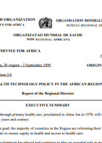  AFR/RC49/12 Health Technology Policy in the African Region