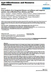 Cost analysis of an integrated disease surveillance and response system