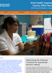 WHO Mauritius e-Newsletter 24 August 2018 : Determining the Influenza Threshold