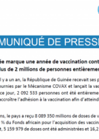 COMMUNIQUE DE PRESS (1er anniversaire vaccination COVID-19 Guinée)