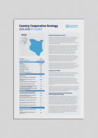 Kenya Country Cooperation Strategy 2024-2030 - At a Glance