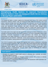 Strengthening Health Systems for Improved Reproductive Maternal Newborn Child and Adolescent Health Service Delivery in Busoga Region (2020-2025)