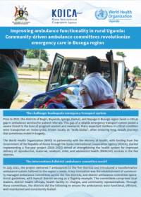 Improving ambulance functionality in rural Uganda: Community-driven ambulance committees revolutionize emergency care in Busoga region