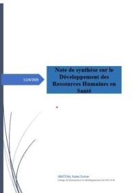 Note de synthèse sur le Développement des Ressources Humaines en Santé
